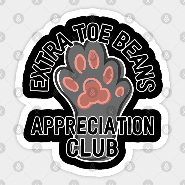 Extra Toe Beans Appreciation Club Sticker by ShadowCatCreationsCo